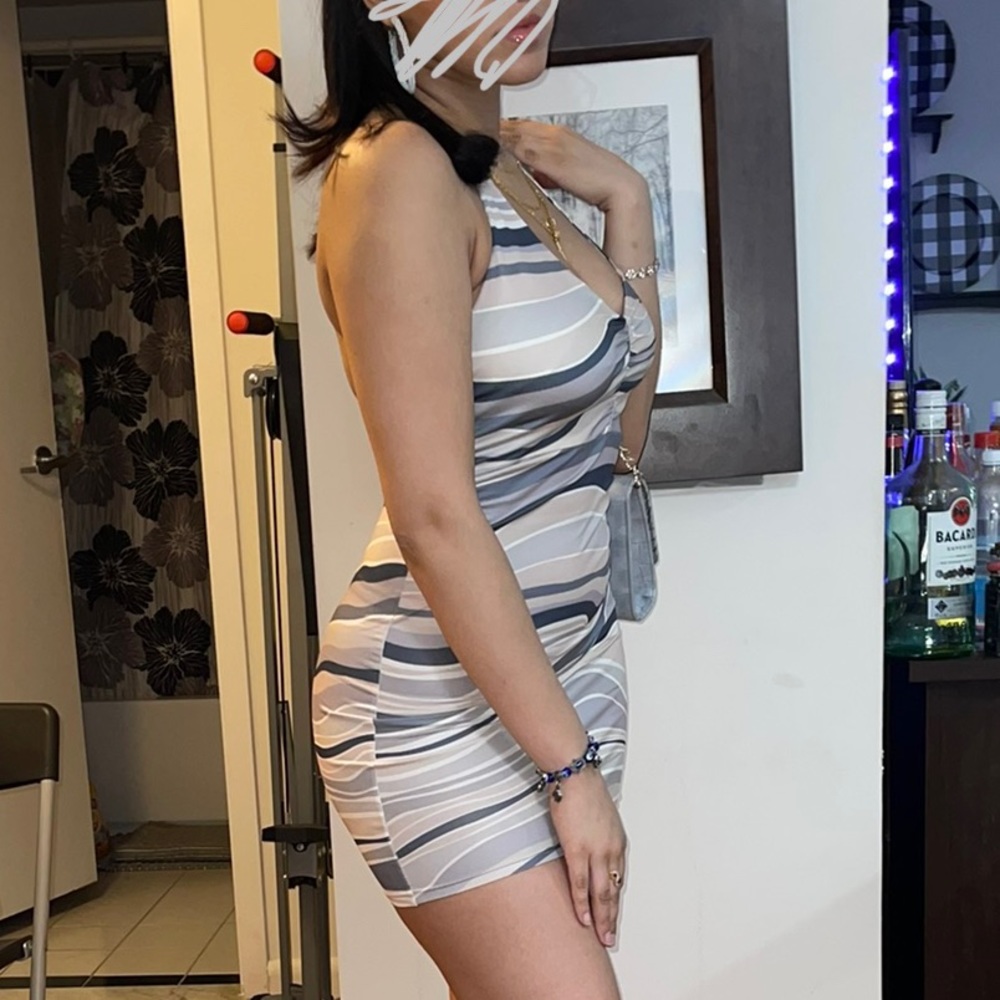 Gray haltered dress